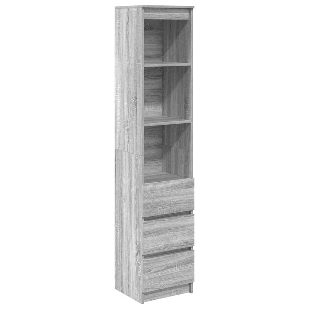 Buffet sonoma gris 37,5x35x180 cm bois d'ingénierie - XIOS