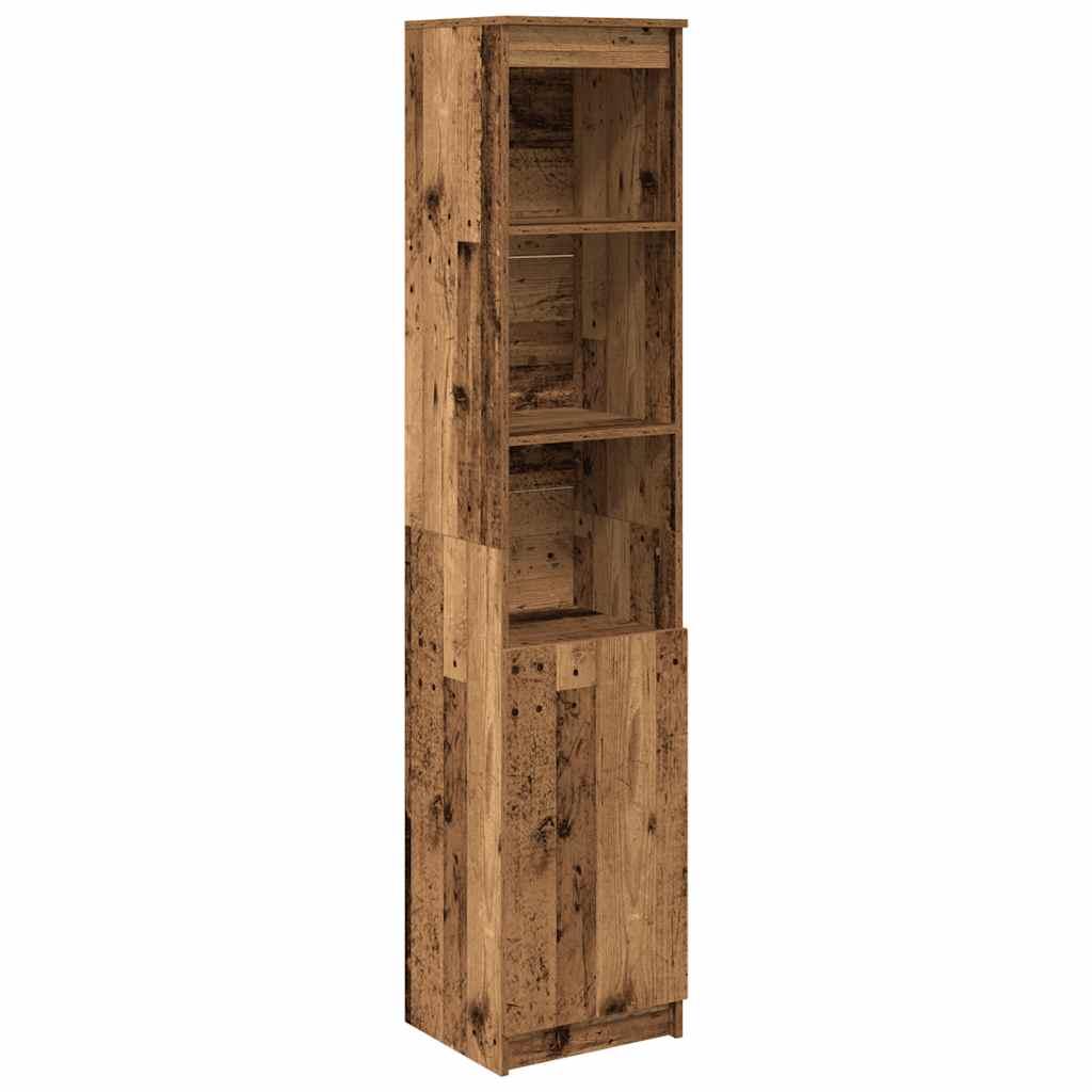 Buffet haut 37,5x35x180 cm vieux bois bois d'ingénierie - XIOS