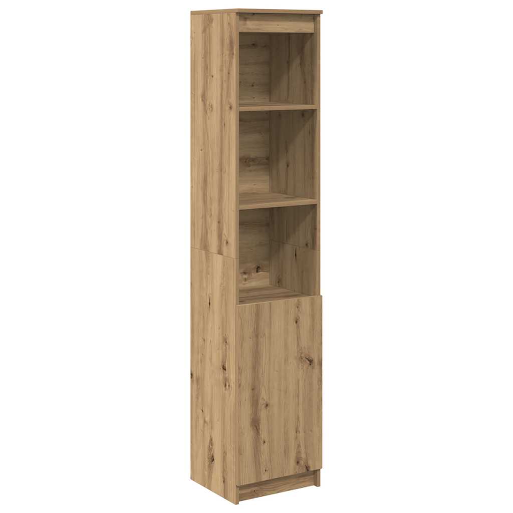 Buffet haut chêne artisanal 37,5x35x180 cm bois d'ingénierie - XIOS