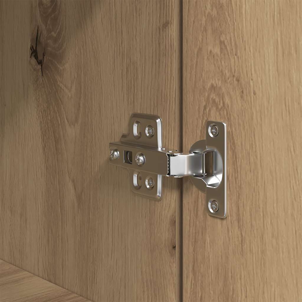 Buffet haut chêne artisanal 37,5x35x180 cm bois d'ingénierie - XIOS