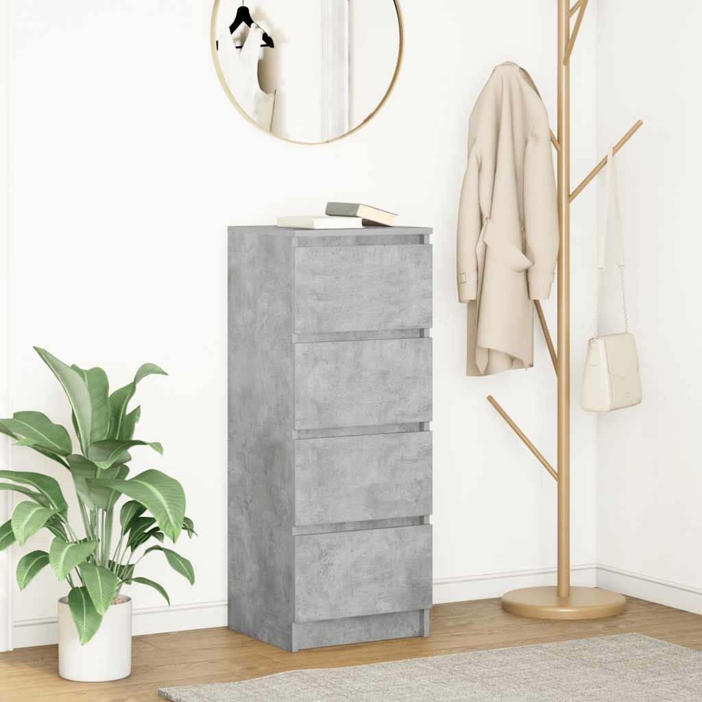 Buffet gris béton 37,5x35x99 cm bois d'ingénierie - XIOS