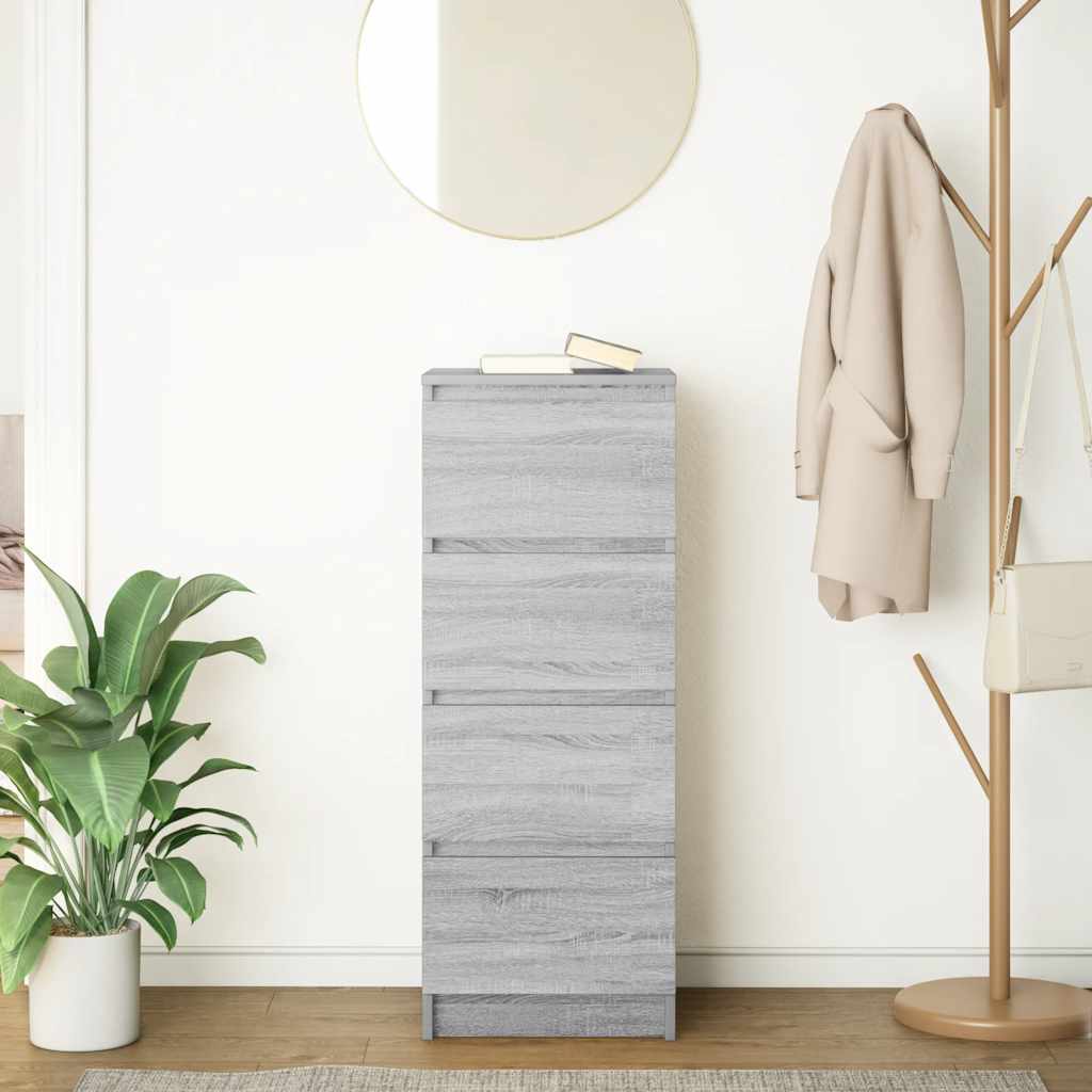 Buffet sonoma gris 37,5x35x99 cm bois d'ingénierie - XIOS