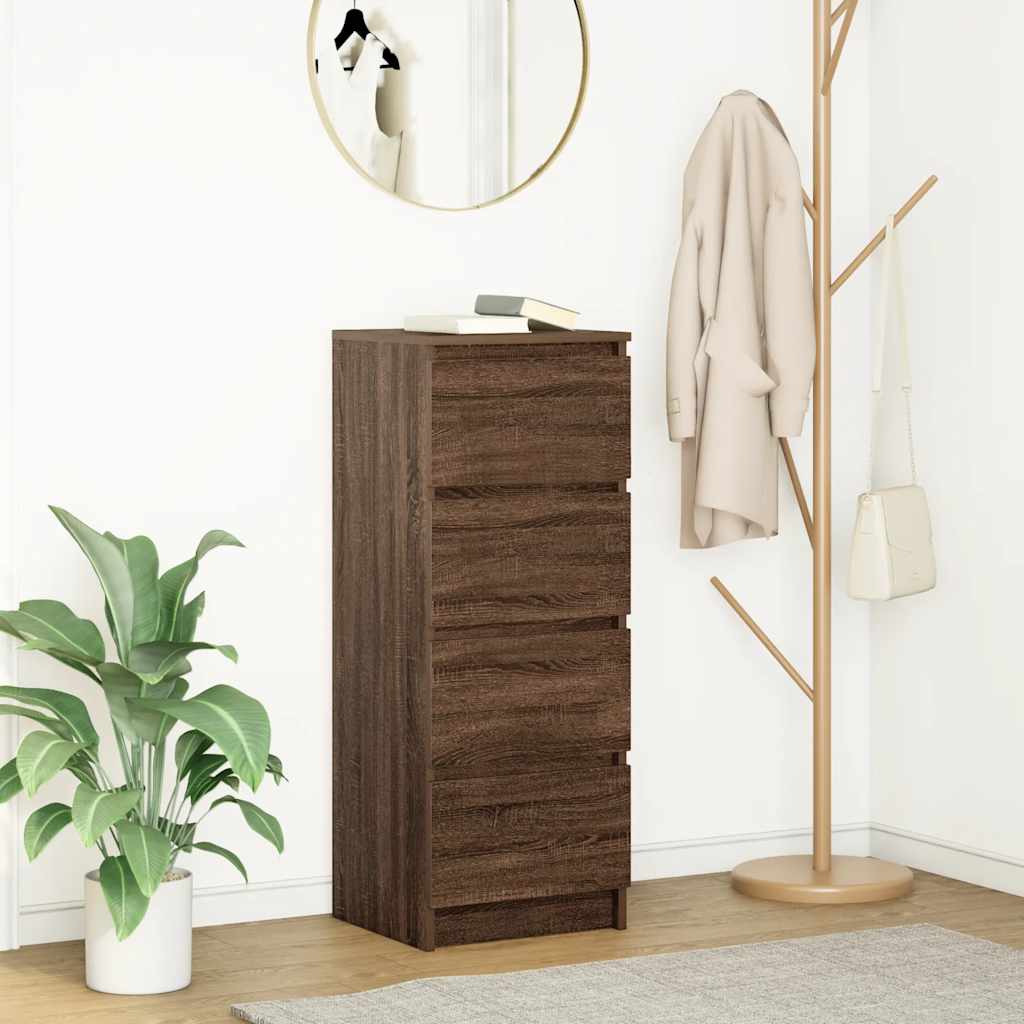 Buffet chêne marron 37,5x35x99 cm bois d'ingénierie - XIOS