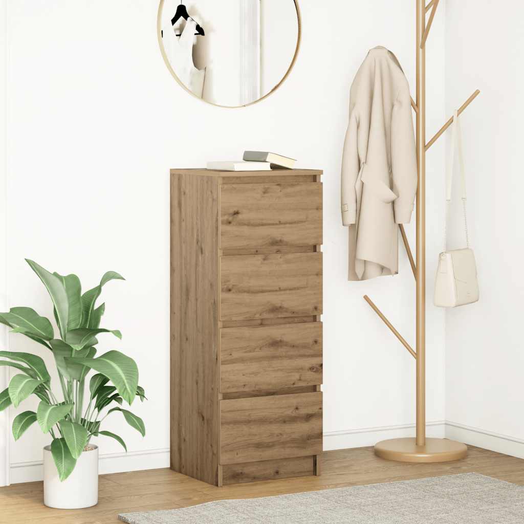 Buffet chêne artisanal 37,5x35x99 cm bois d'ingénierie - XIOS