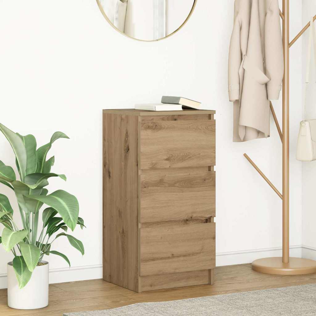 Buffet chêne artisanal 37,5x35x76 cm bois d'ingénierie - XIOS