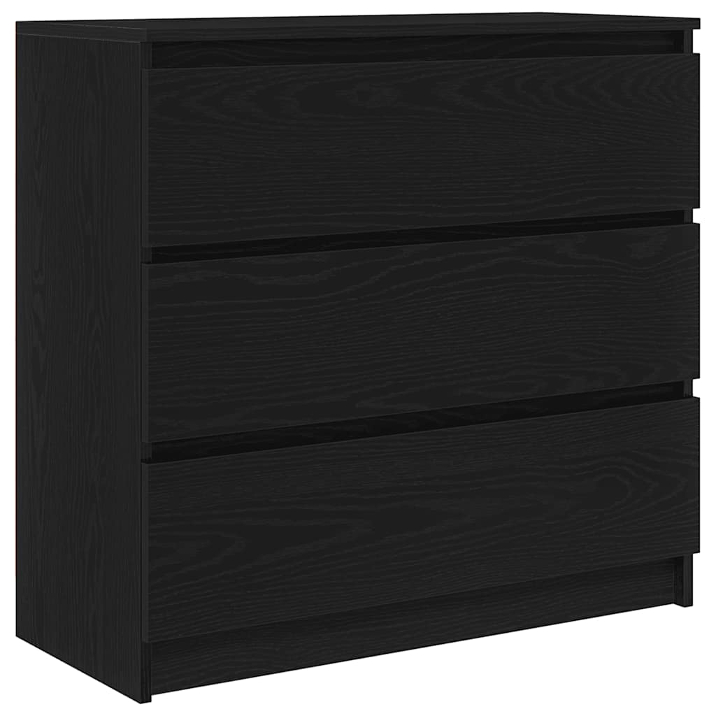 Buffet chêne noir 80x35x76 cm bois d'ingénierie - XIOS