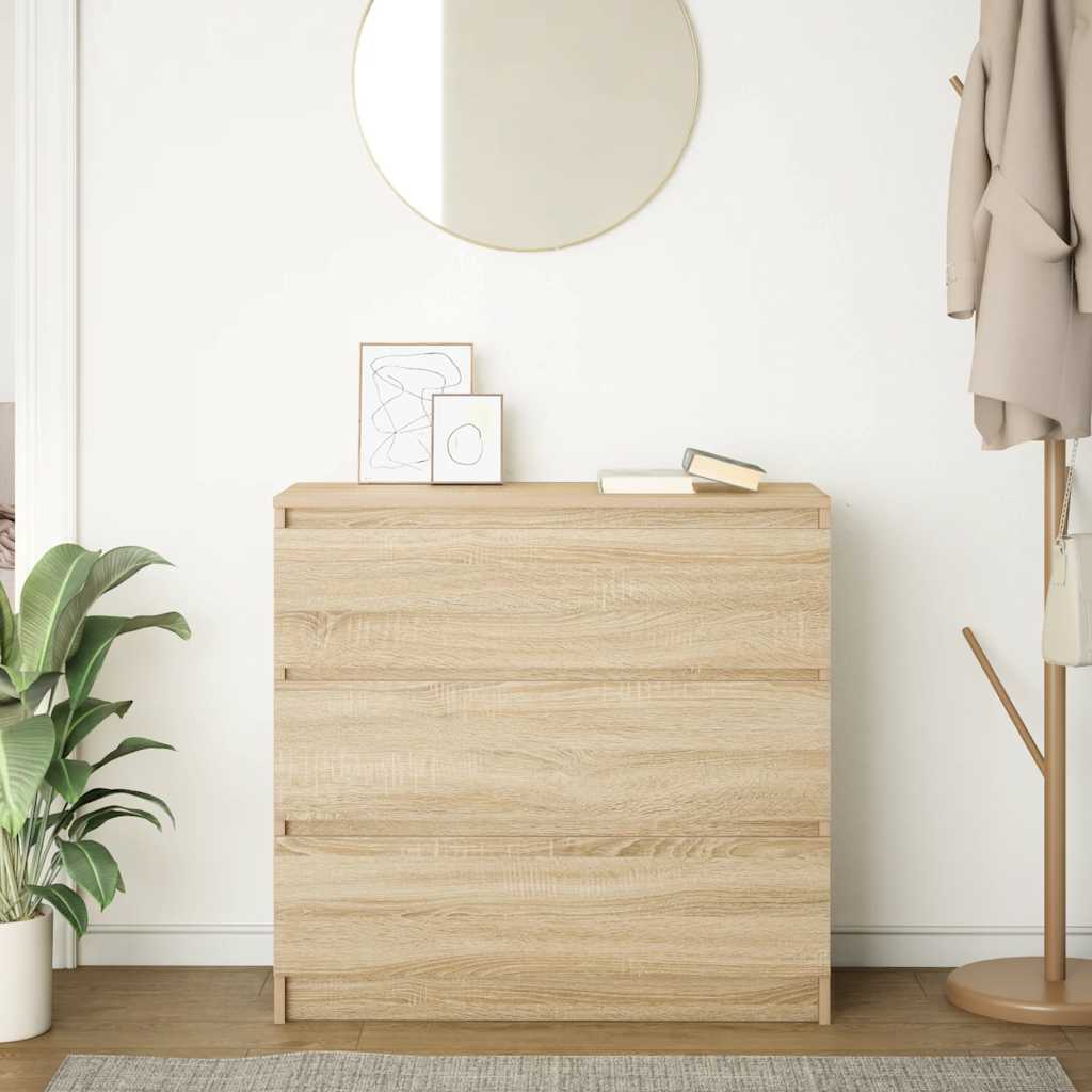 Buffet chêne sonoma 80x35x76 cm bois d'ingénierie - XIOS