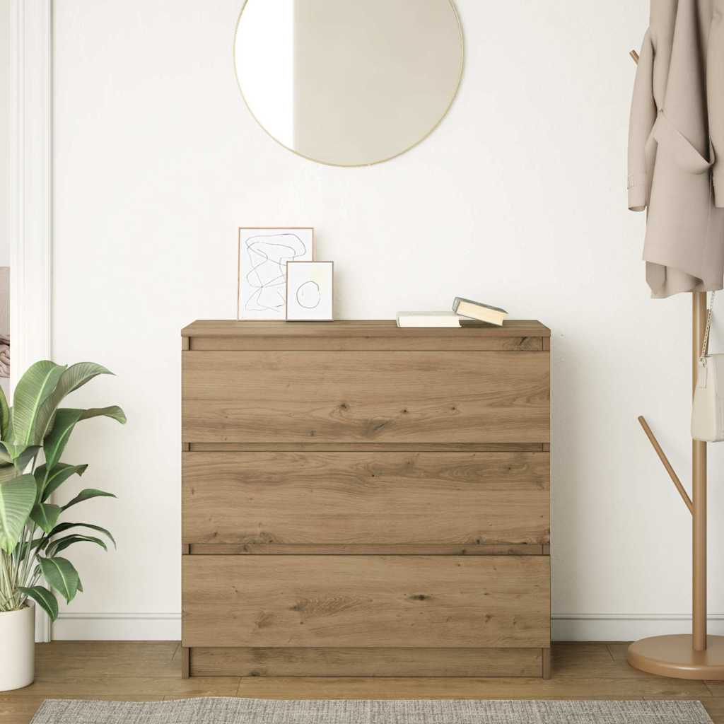 Buffet chêne artisanal 80x35x76 cm bois d'ingénierie - XIOS
