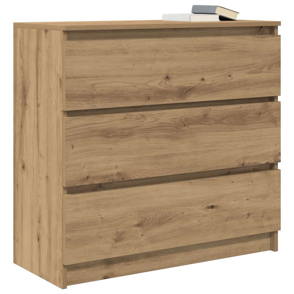 Buffet chêne artisanal 80x35x76 cm bois d'ingénierie - XIOS