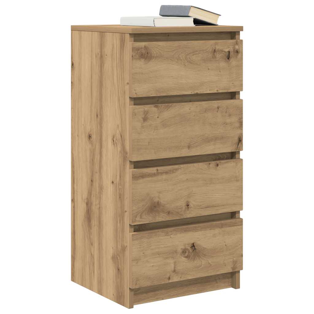 Buffet chêne artisanal 37,5x35x76 cm bois d'ingénierie