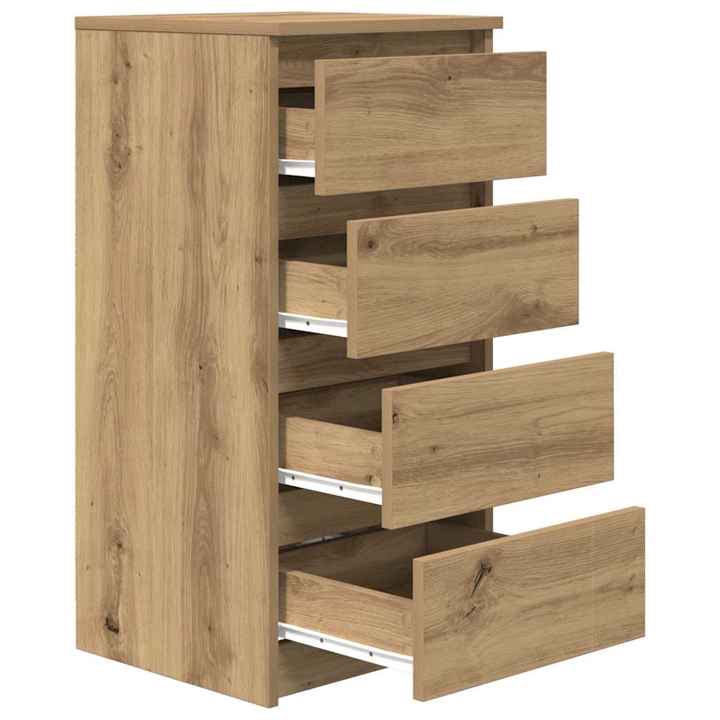 Buffet chêne artisanal 37,5x35x76 cm bois d'ingénierie