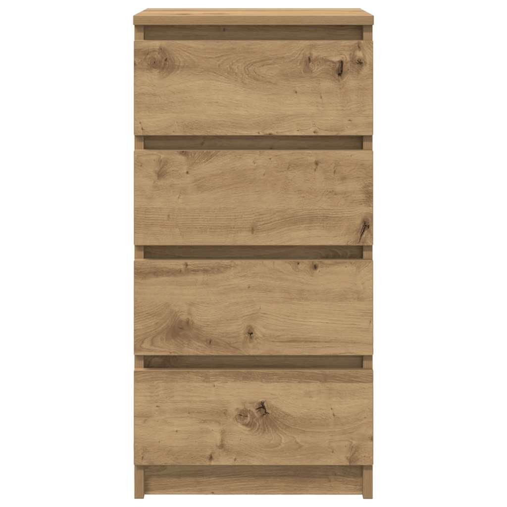 Buffet chêne artisanal 37,5x35x76 cm bois d'ingénierie