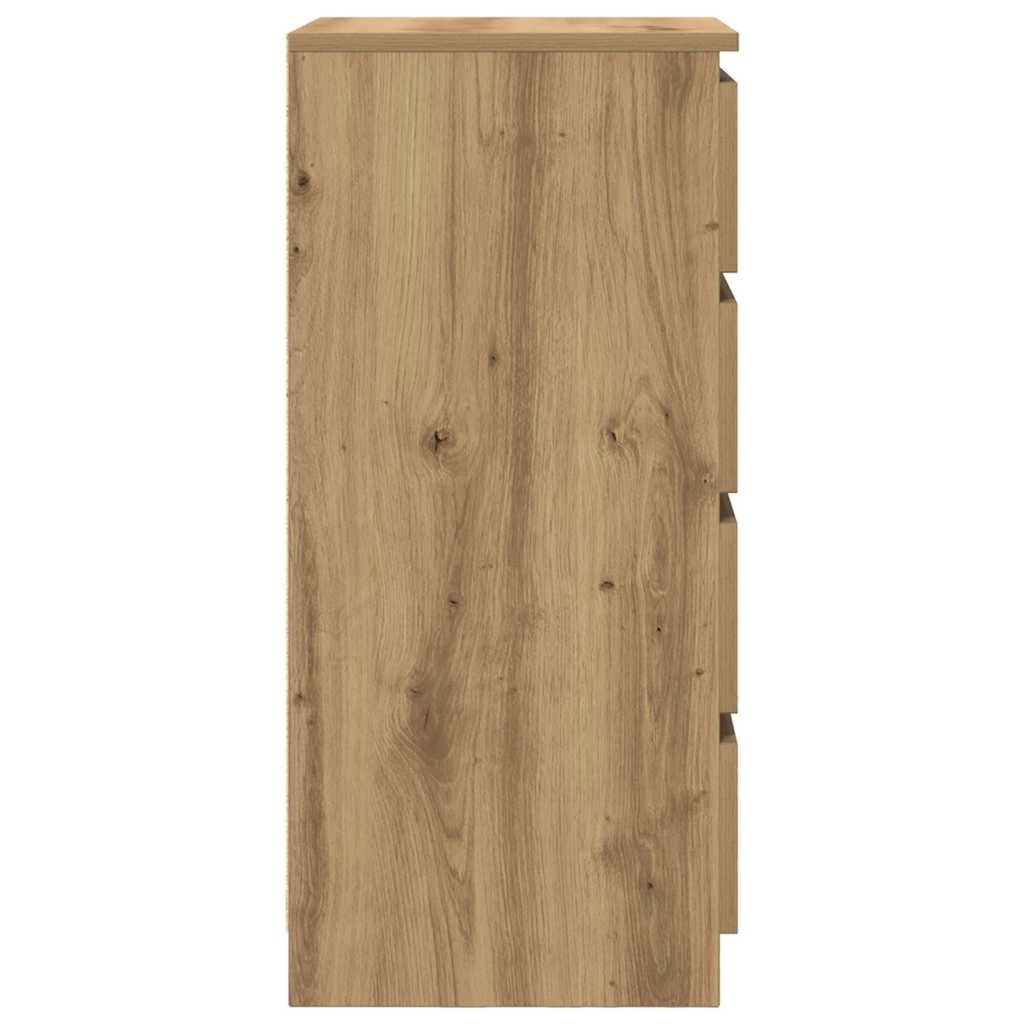 Buffet chêne artisanal 37,5x35x76 cm bois d'ingénierie