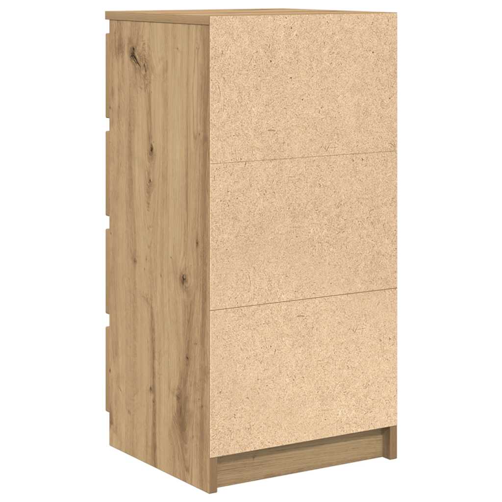 Buffet chêne artisanal 37,5x35x76 cm bois d'ingénierie