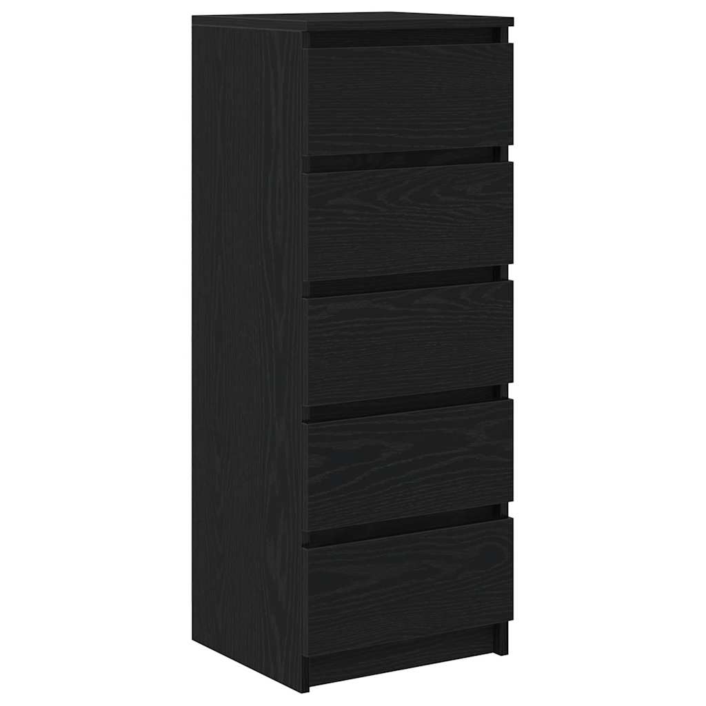 Buffet avec tiroirs chêne noir 37,5x35x99 cm bois d'ingénierie - XIOS