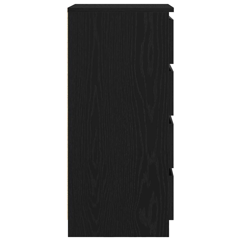 Buffet avec tiroirs chêne noir 37,5x35x99 cm bois d'ingénierie - XIOS