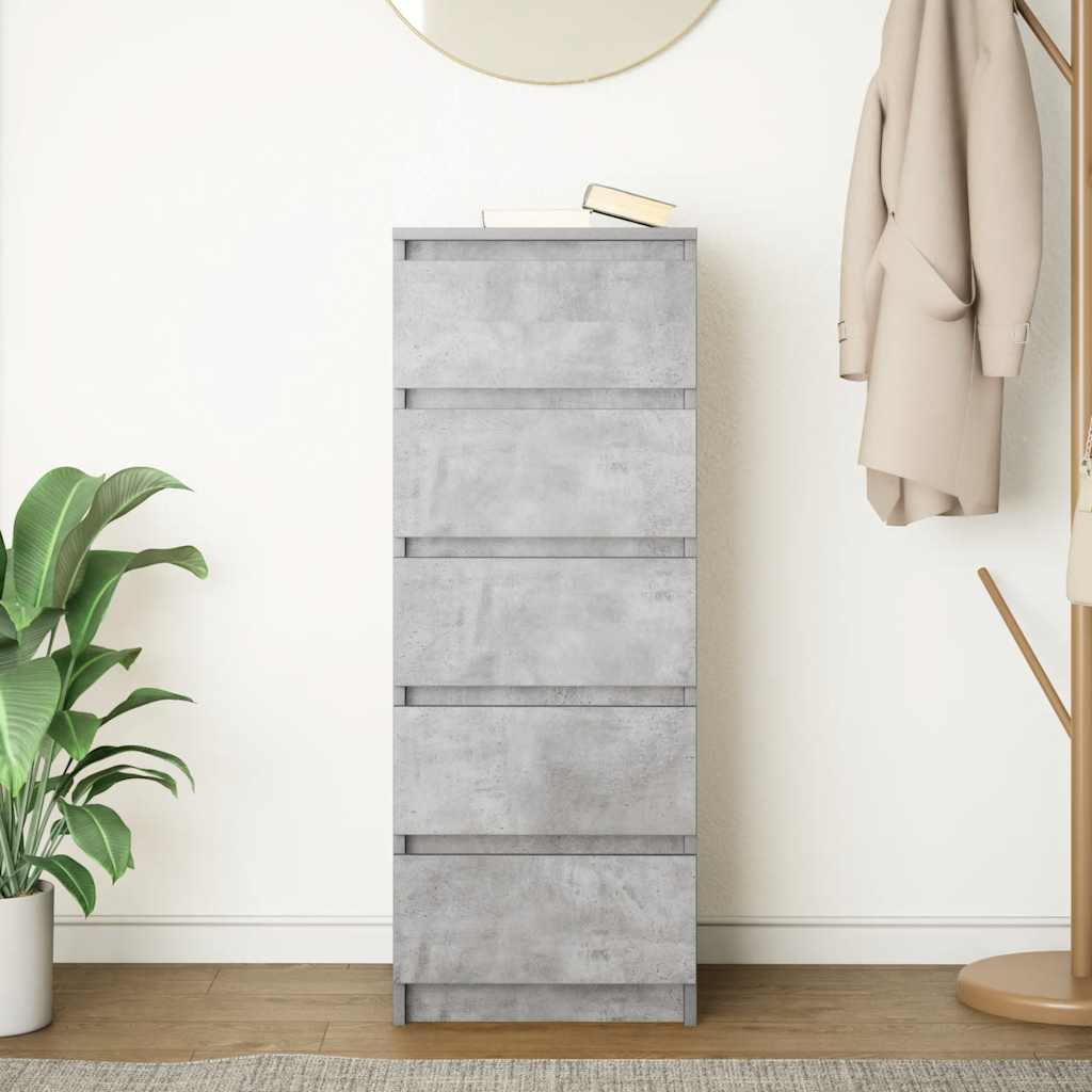 Buffet avec tiroirs gris béton 37,5x35x99 cm bois d'ingénierie - XIOS