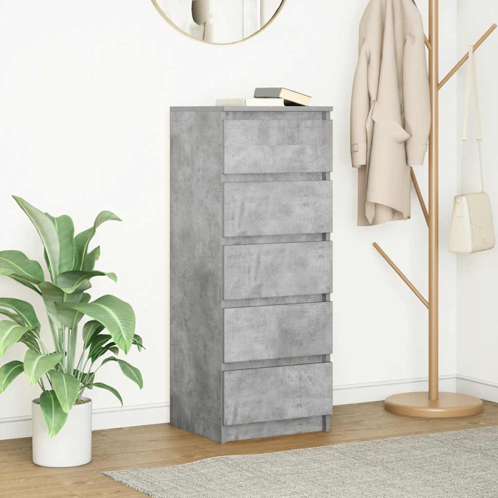Buffet avec tiroirs gris béton 37,5x35x99 cm bois d'ingénierie - XIOS