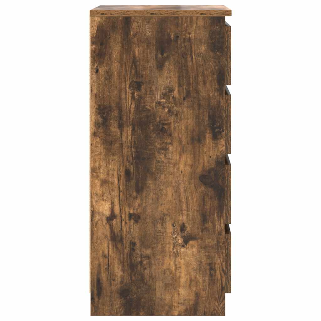 Buffet avec tiroirs chêne fumé 37,5x35x99 cm bois d'ingénierie - XIOS