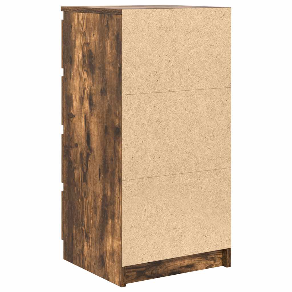 Buffet avec tiroirs chêne fumé 37,5x35x99 cm bois d'ingénierie - XIOS