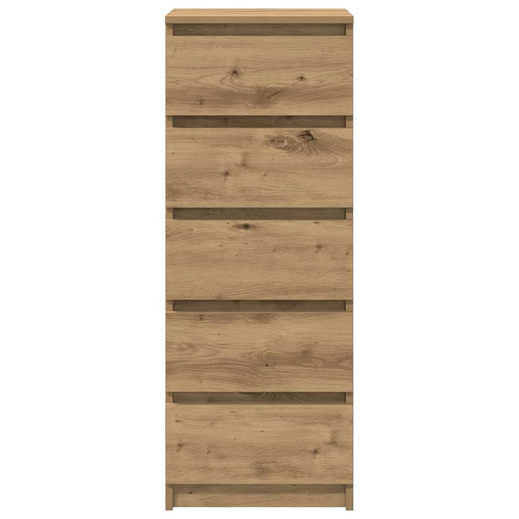 Buffet et tiroirs chêne artisanal 37,5x35x99 cm bois ingénierie - XIOS
