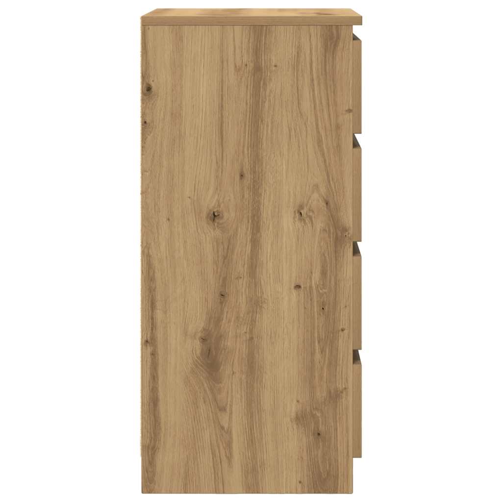 Buffet et tiroirs chêne artisanal 37,5x35x99 cm bois ingénierie - XIOS
