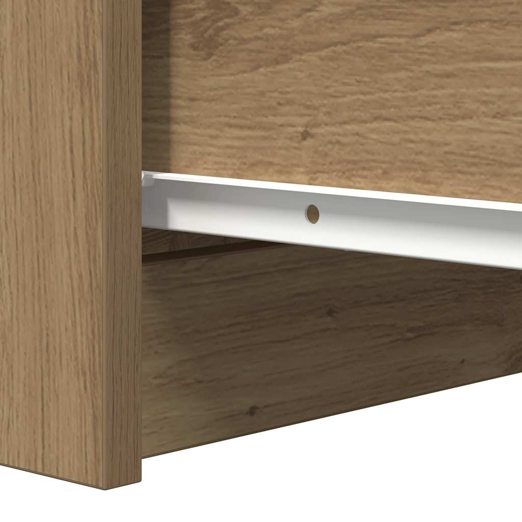 Buffet et tiroirs chêne artisanal 37,5x35x99 cm bois ingénierie - XIOS