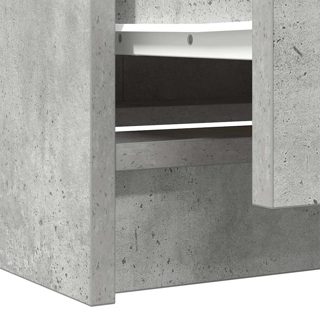 Meuble TV gris béton 40x35x54 cm bois d'ingénierie - XIOS