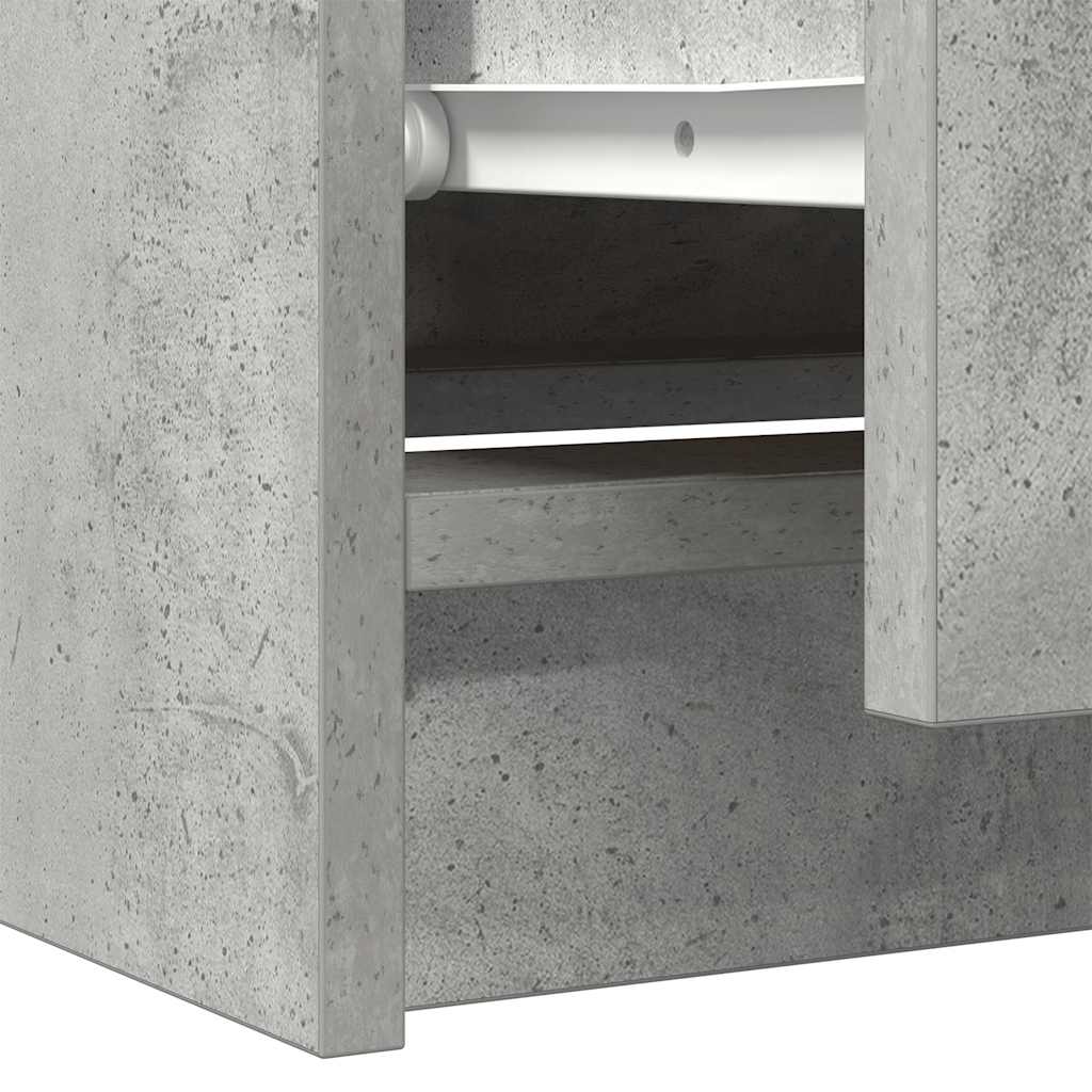 Meuble TV gris béton 60x35x54 cm bois d'ingénierie - XIOS
