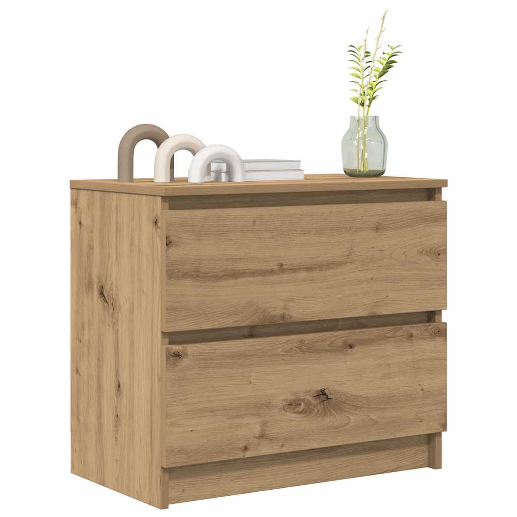 Meuble TV chêne artisanal 60x35x54 cm bois d'ingénierie - XIOS