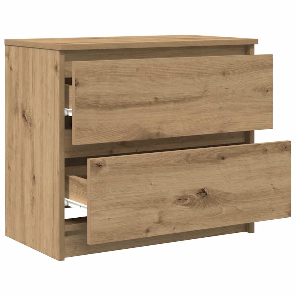 Meuble TV chêne artisanal 60x35x54 cm bois d'ingénierie - XIOS