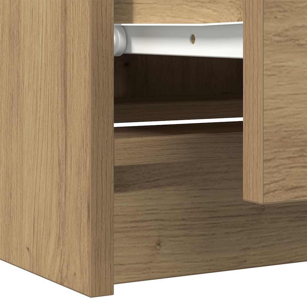 Meuble TV chêne artisanal 60x35x54 cm bois d'ingénierie - XIOS