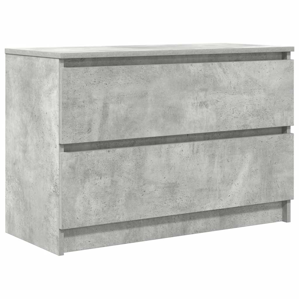 Meuble TV gris béton 80x35x54 cm bois d'ingénierie - XIOS