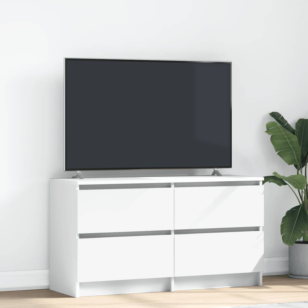 Meuble TV blanc 100x35x54 cm bois d'ingénierie - XIOS