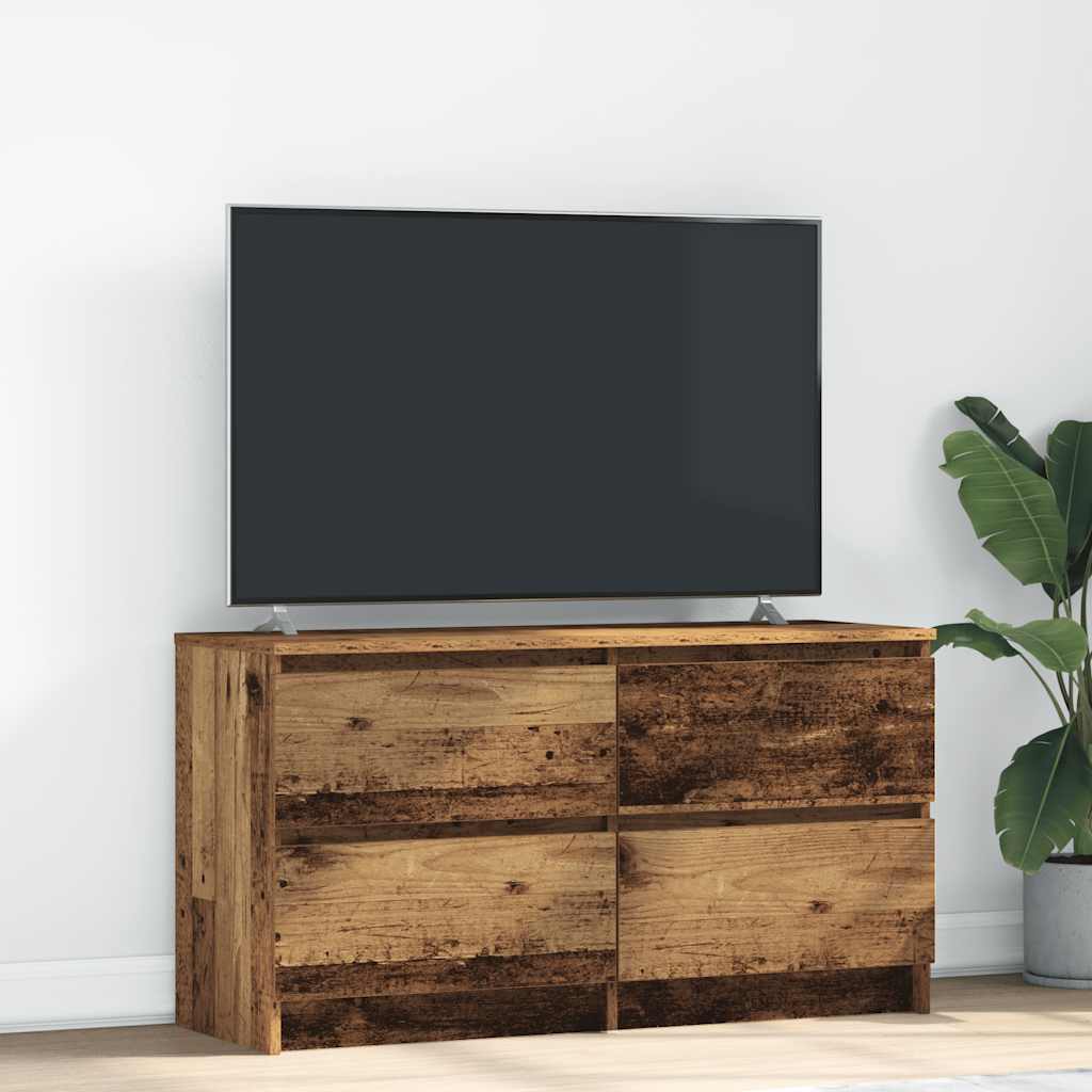 Meuble TV vieux bois 100x35x54 cm bois d'ingénierie - XIOS