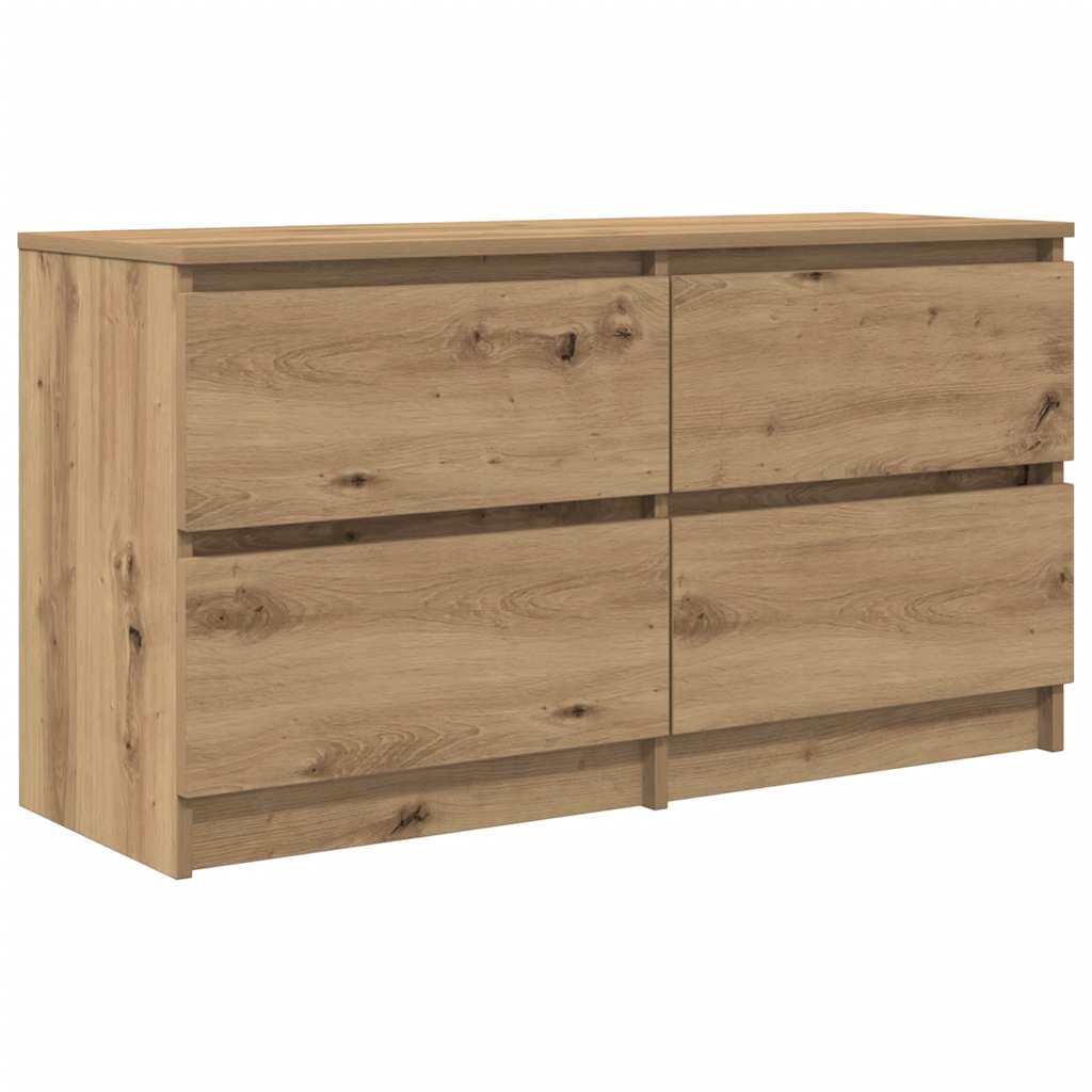 Meuble TV chêne artisanal 100x35x54 cm bois d'ingénierie - XIOS