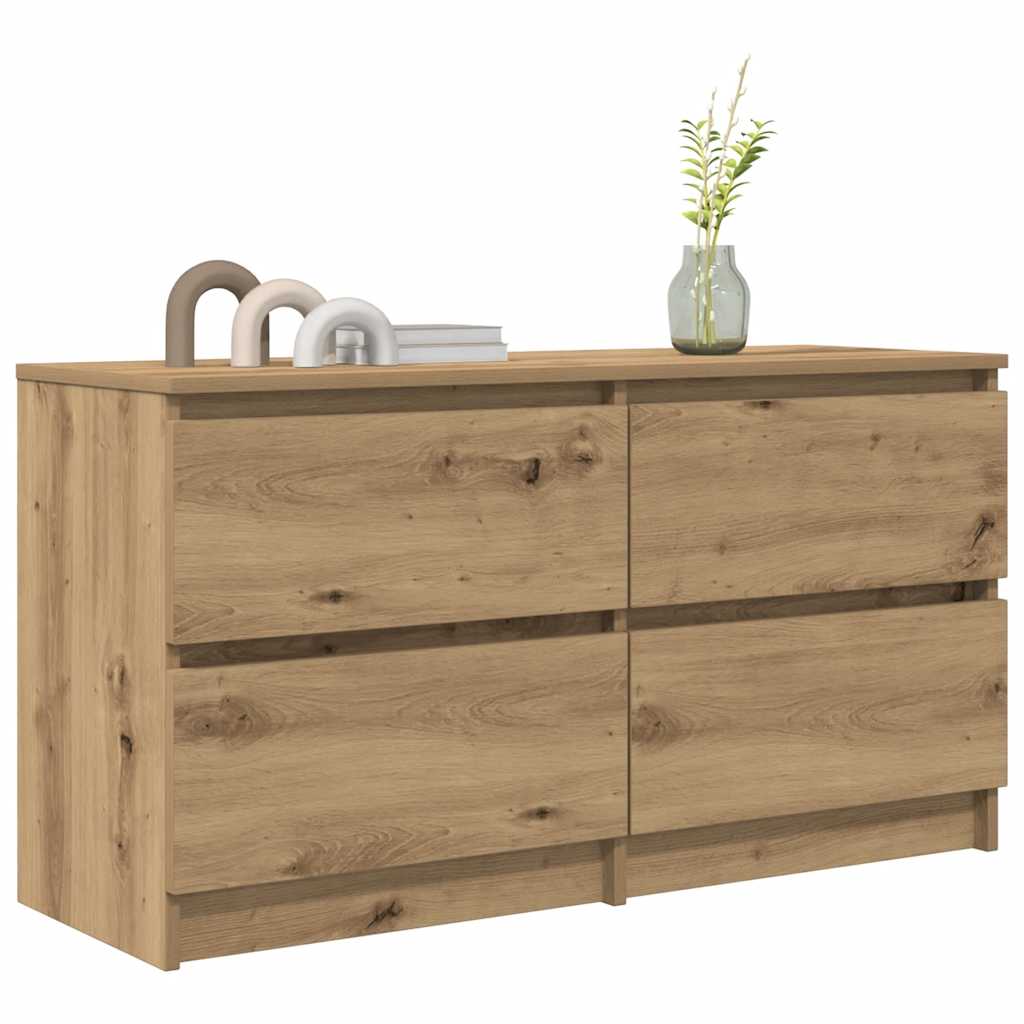 Meuble TV chêne artisanal 100x35x54 cm bois d'ingénierie - XIOS