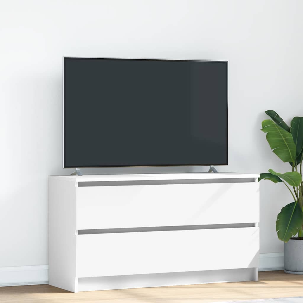 Meuble TV blanc 100x35x54 cm bois d'ingénierie - XIOS