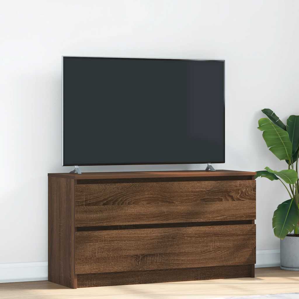 Meuble TV chêne marron 100x35x54 cm bois d'ingénierie - XIOS