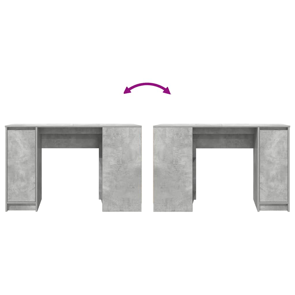 Bureau gris béton 120x42x76 cm bois d'ingénierie - XIOS