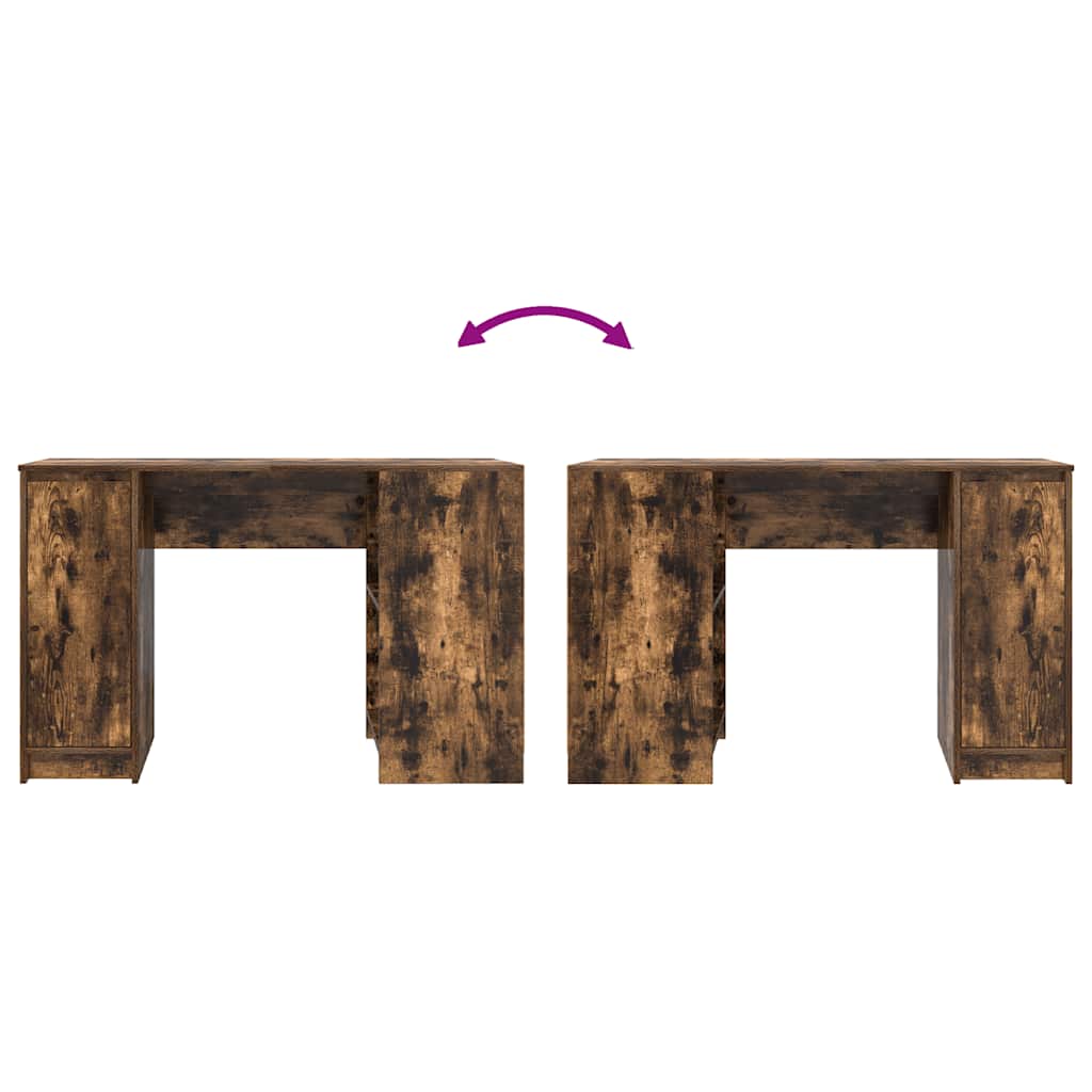 Bureau chêne fumé 120x42x76 cm bois d'ingénierie - XIOS