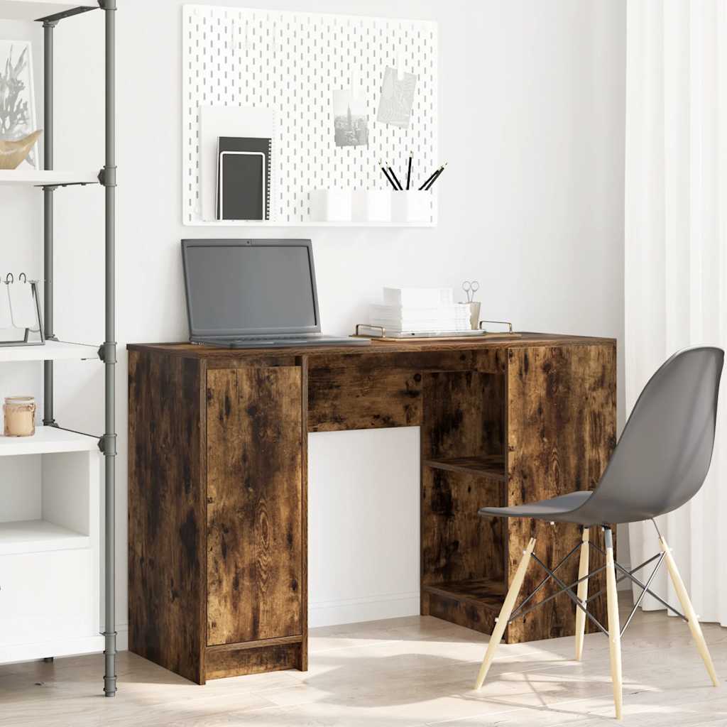 Bureau chêne fumé 120x42x76 cm bois d'ingénierie - XIOS