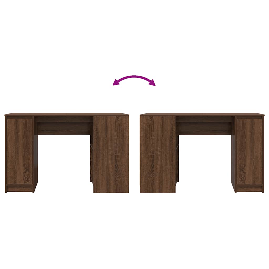 Bureau chêne marron 120x42x76 cm bois d'ingénierie - XIOS