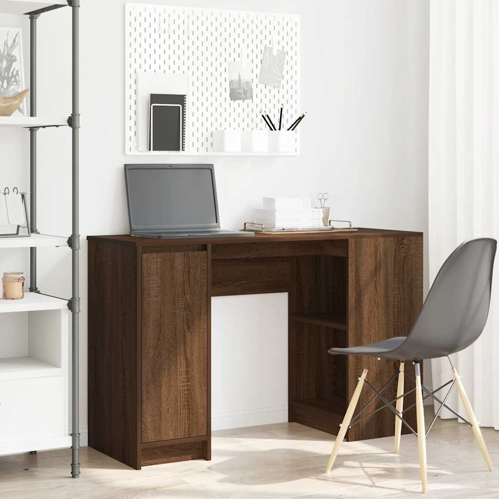 Bureau chêne marron 120x42x76 cm bois d'ingénierie - XIOS