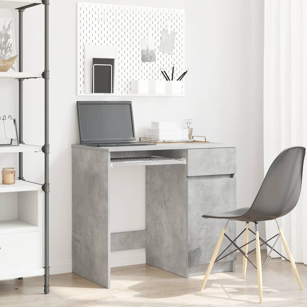 Bureau gris béton 86x49x76 cm bois d'ingénierie - XIOS