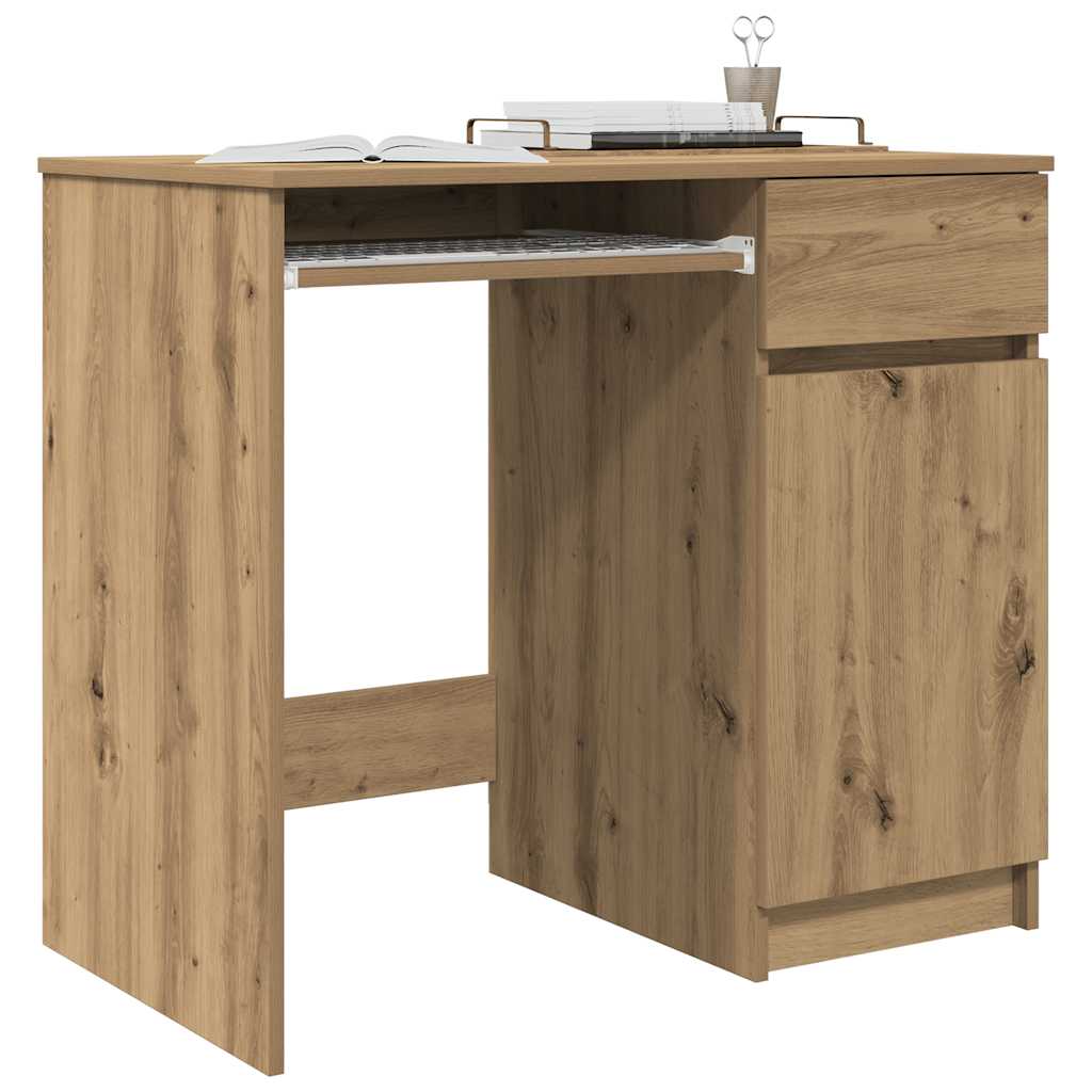 Bureau chêne artisanal 86x49x76 cm bois d'ingénierie - XIOS