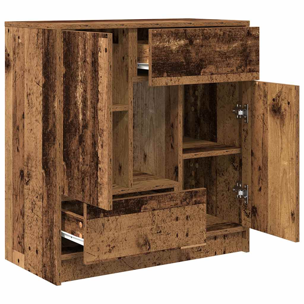 Buffet avec tiroirs et portes vieux bois 70,5x34x74,5 cm - XIOS