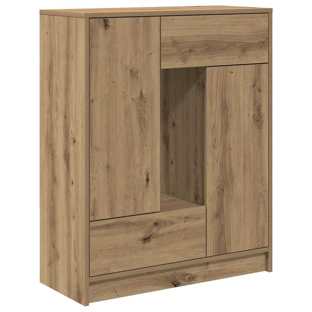 Buffet avec tiroirs et portes chêne artisanal 73x31x90 cm - XIOS