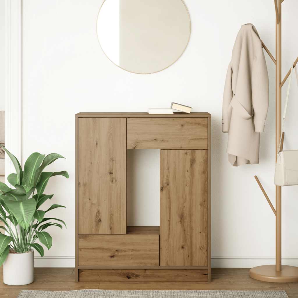 Buffet avec tiroirs et portes chêne artisanal 73x31x90 cm - XIOS