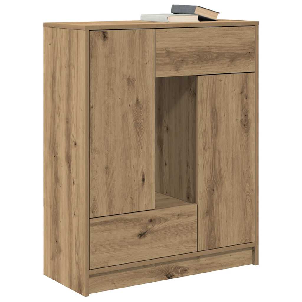 Buffet avec tiroirs et portes chêne artisanal 73x31x90 cm - XIOS